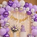Special You Happy Birthday Decoration kit for Girls- 49 Pcs, Purple Balloons for Birthday Decoration Items for Kids, Back Drop Curtain for Decoration Items for Birthday Decoration Pack Kit gallery image