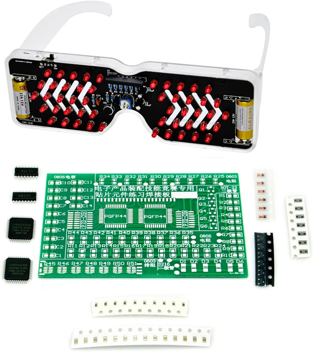Gikfun Light Up Glasses Soldering Practice Kit, SMD/SMT