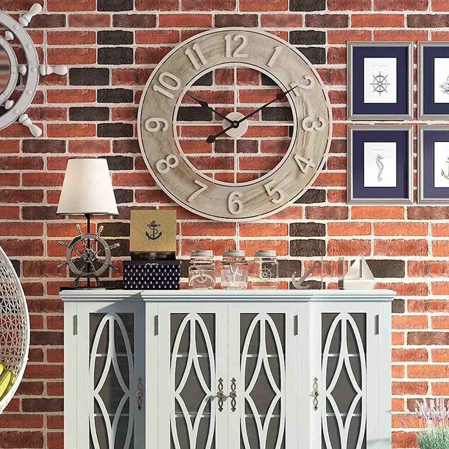 Outdoor Garden Wall Clock Vintage Large Creative Garden Wall Clock Silent Outdoor Indoor Clock Iron Round Clock for Home Living Room Restaurant Vintage Clock