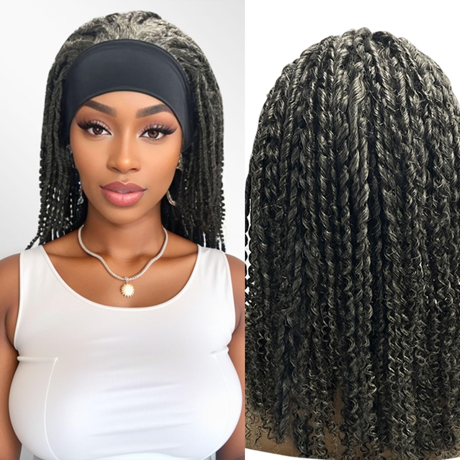 JOPEAR Salt and Pepper Wigs for women Grey Wigs Twist Wig