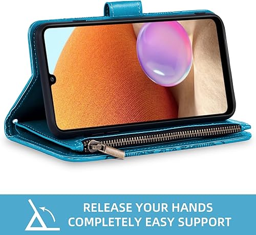 Miniatura 4 de Asuwish Funda compatible con Samsung Galaxy A32 4G de 6.4 pulgadas y protector de pantalla de vidrio templado, funda de cuero con tapa para teléfono