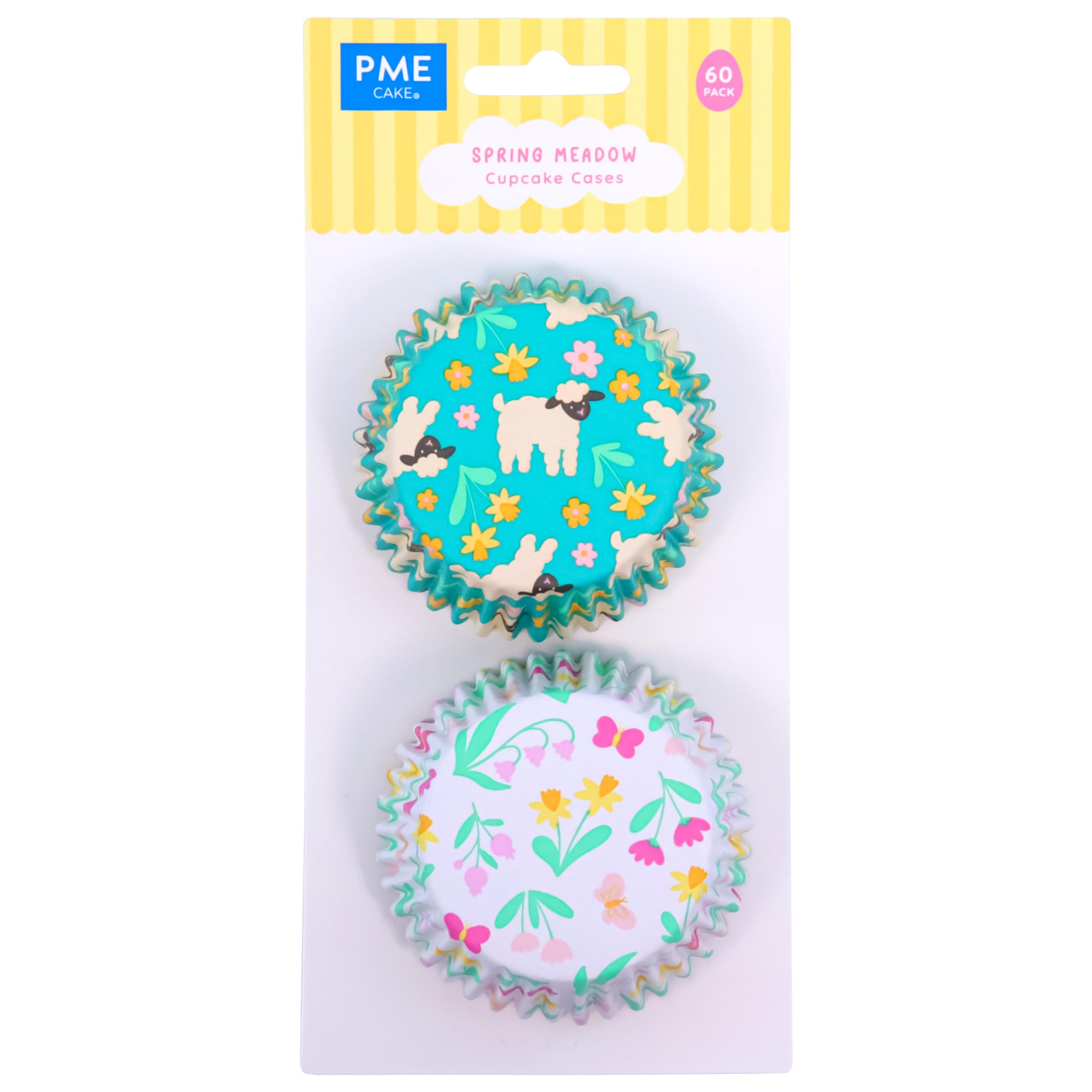 PME Easter Foil-Lined Cupcake Cases - Spring Meadow, Set of 60