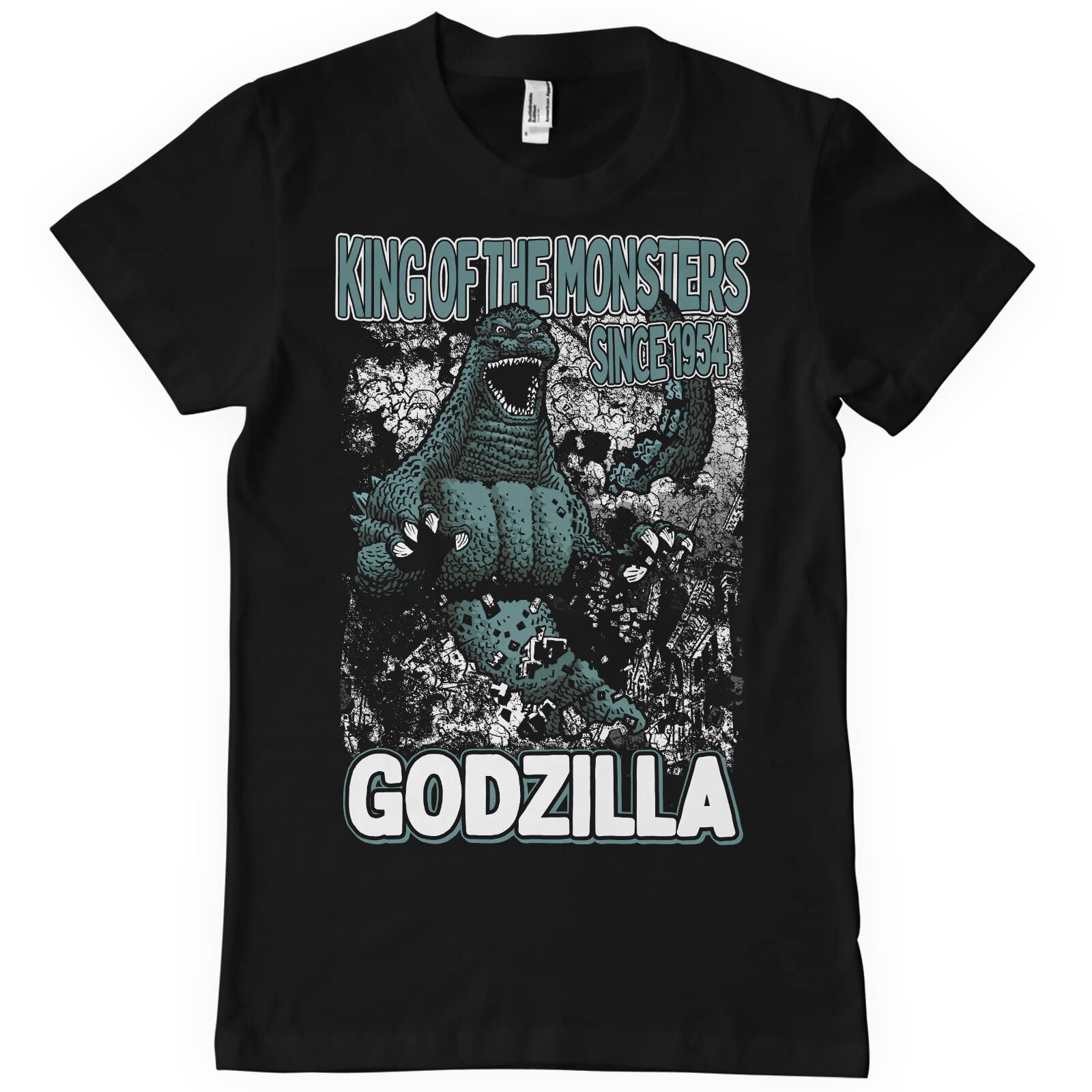 Godzilla(ゴジラ) Unisex Black Godzilla Officially Licensed Since 1954 Big & Tall Mens T-Shirt (Black), XXXXX-Large