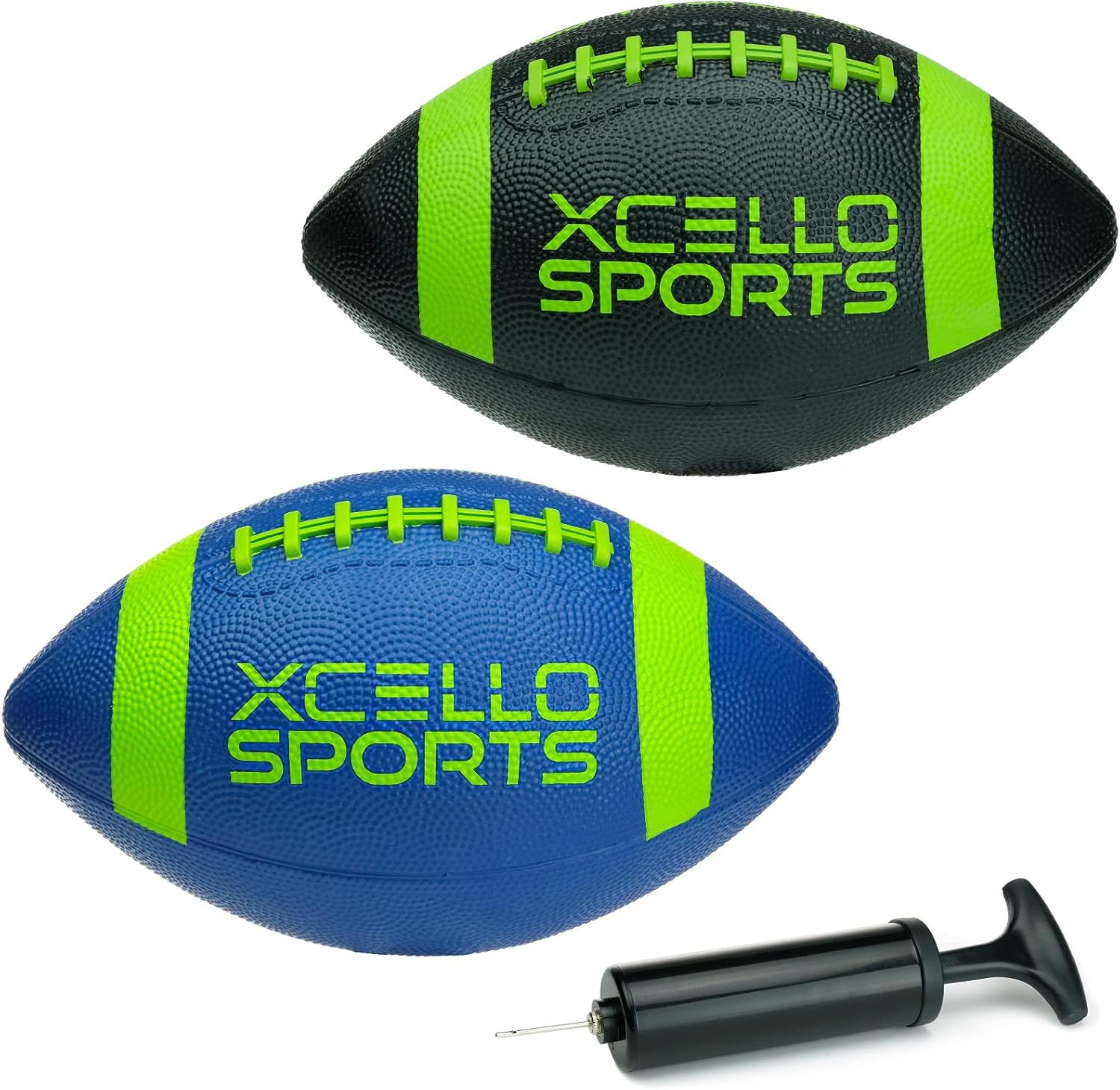 Xcello Sports Junior Football Two Pack - All Rubber - Includes Pump : Everything Else