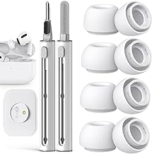 Compatible with AirPods Pro 2nd/1st Generation Replacement Ear Tips,with Noise Reduction Hole & Built-in dust Guard Screen,for USB-C Charging Case with Cleaner kit -4 Sizes (XS/S/M/L)-Whiite