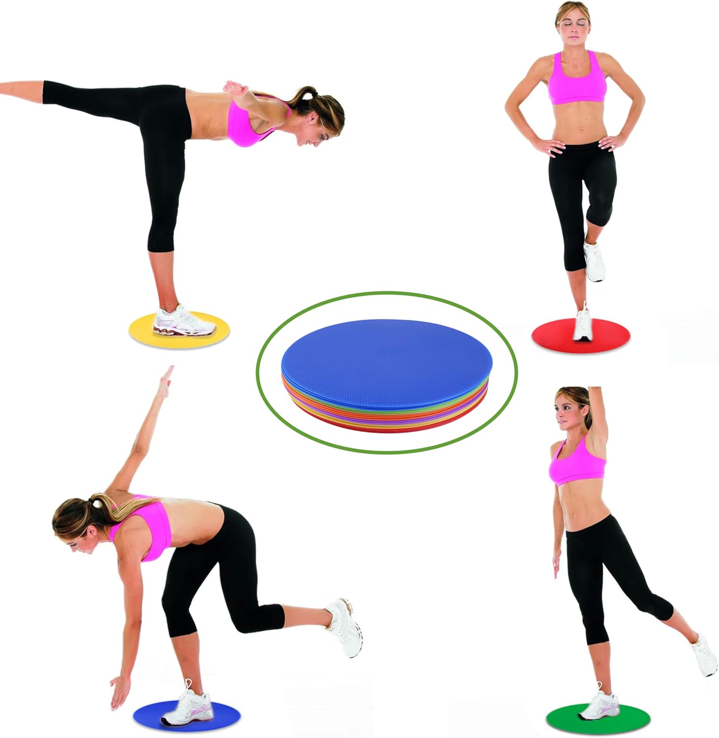 9 Inch Poly Spot Markers for Sports Training, 6/18 Pcs Round Multiple Color Rubber Non-Slip Spots Marker for Classroom Games, Gym Floor Dots and PE Activitie