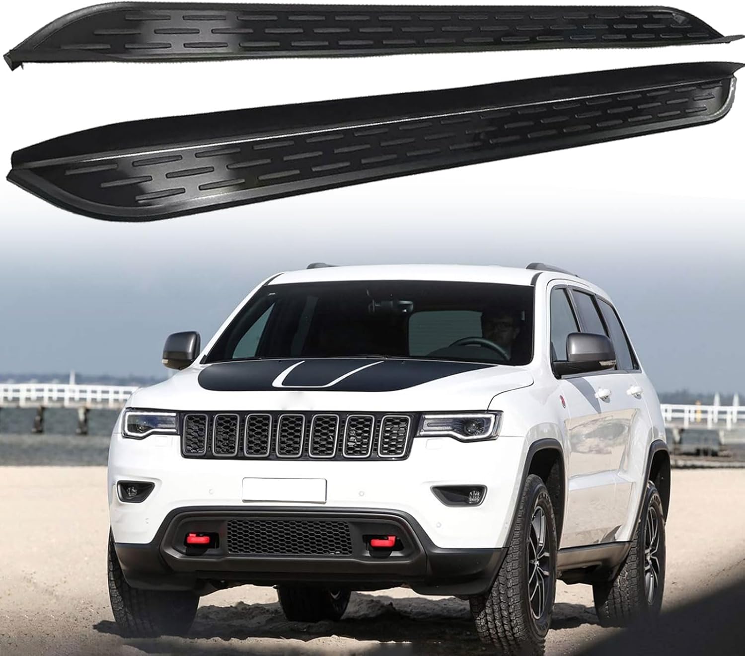 2PCS Running Board Compatible with Jeep Grand Cherokee 2011 2012 2013 2014 2015 2016 2017 2018 2019 2020 2021 Side Step Running Boards Nerf Bar Pedal with Brackets