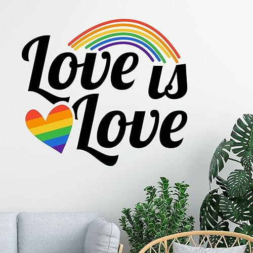 Miniatura 2 de Calcomanía de vinilo para pared, diseño de corazón de arcoíris y orgullo LGBT, calcomanía de orgullo gay para pared, calcomanías de vinilo LGBT para