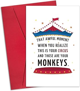 Ogeby Funny Boss Day Card Gifts for Boss Her Him, Humorous Boss Day Card for Women Men, Happy Boss's Day Card from Group Employee, Boss Appreciation Card for Manager Team Leader, Circus Monkeys Card