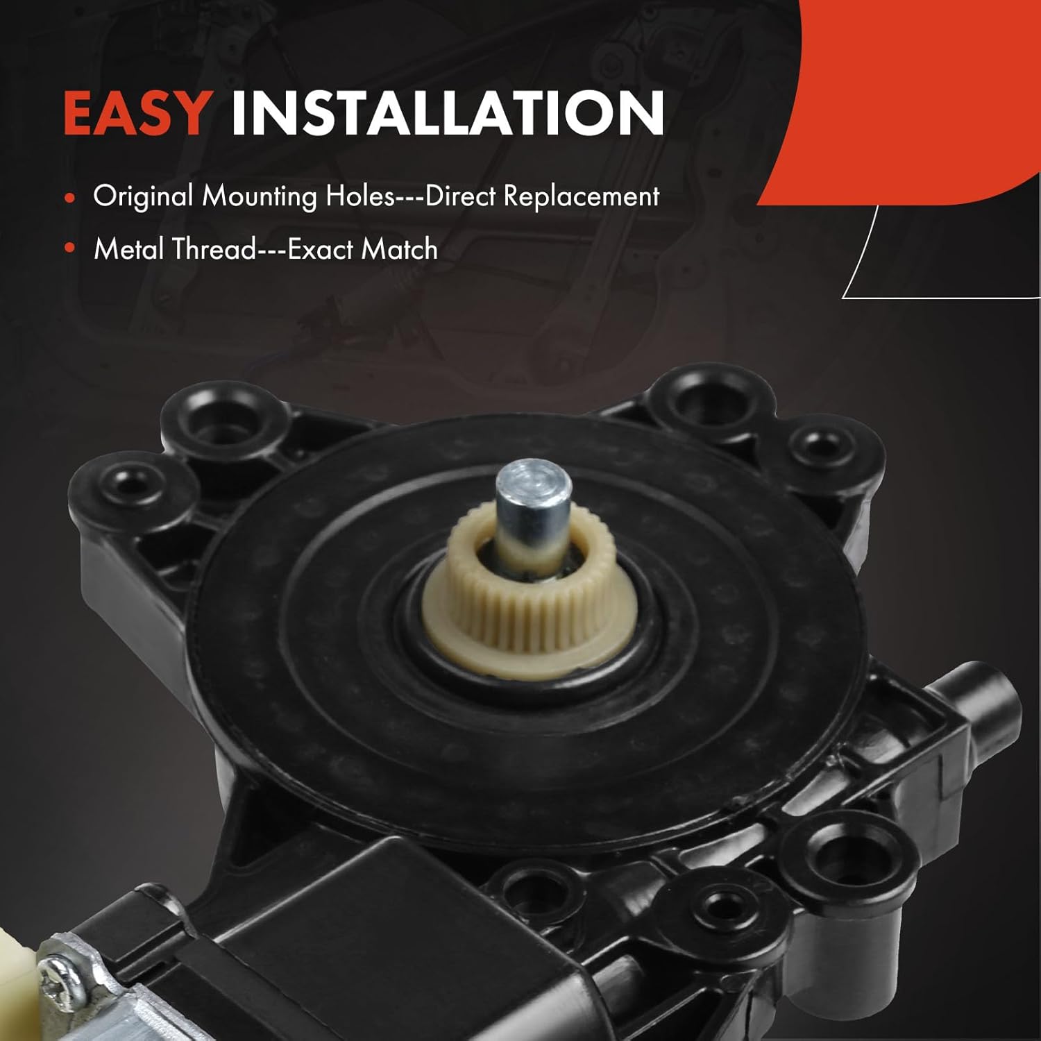 A-Premium Rear Left Power Window Lift Motor Compatible with Jeep Compass, Patriot 2007-2017 & Dodge Caliber 2007-2012, Driver Side, 2 Pins Only, Replace# 5179963AA