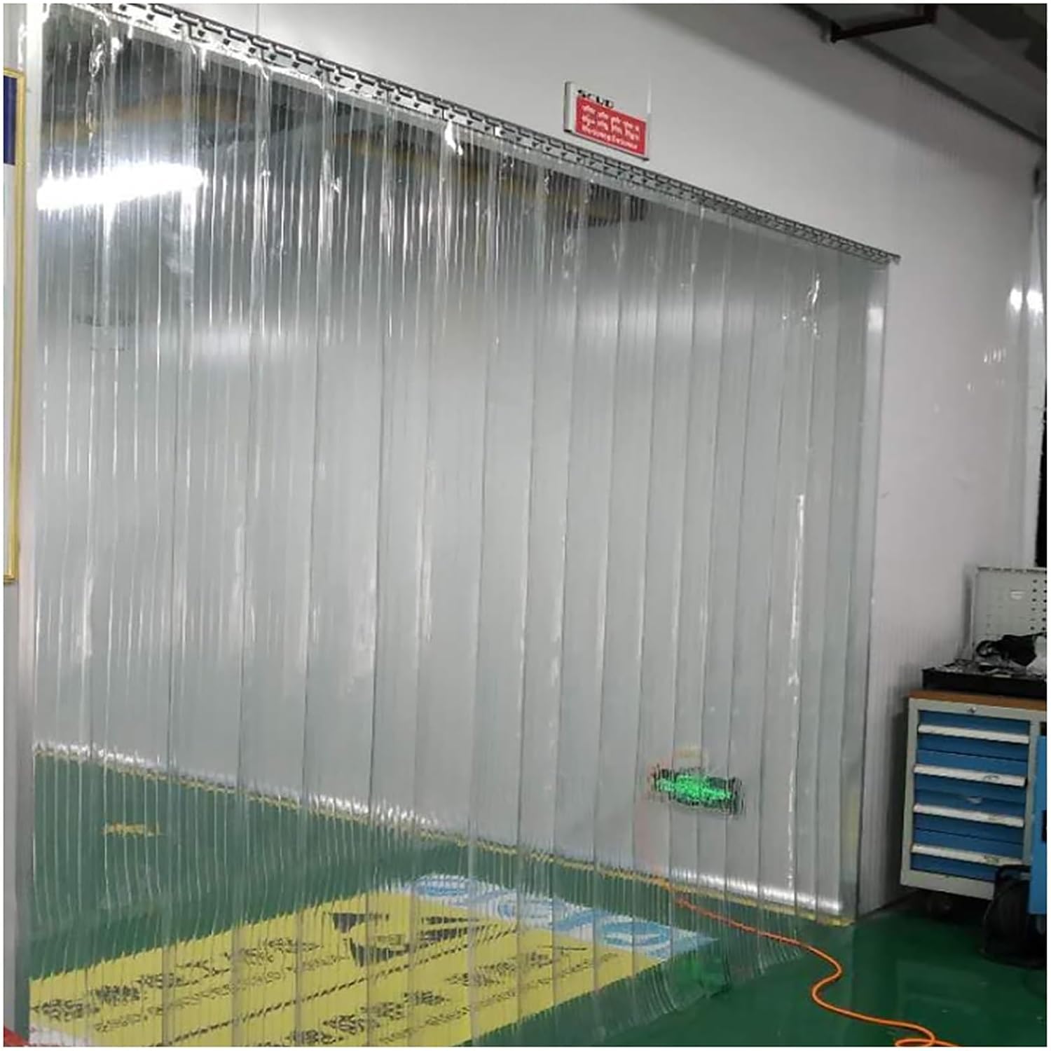 Heavy-Duty PVC Strip Curtains for Freezers, Windproof & Waterproof Door Screen Kit, Transparent Plastic Strips for Balcony & Freezer Doors (240x240cm/94.49x94.49in)