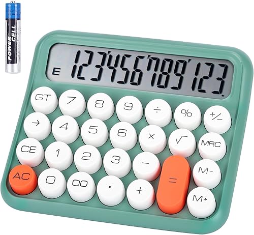 Miniatura 10 de Calculadora estándar básica, pantalla LCD grande de 5 pulgadas y 12 dígitos, calculadora de interruptor mecánico de botón grande para uso escolar,