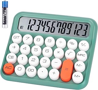 Basic Standard Calculator- Large 5-Inch 12 Digit LCD Display, Big Button Mechanical Switch Calculator for School Home Use Office Supplies, Automatic Sleep, Green