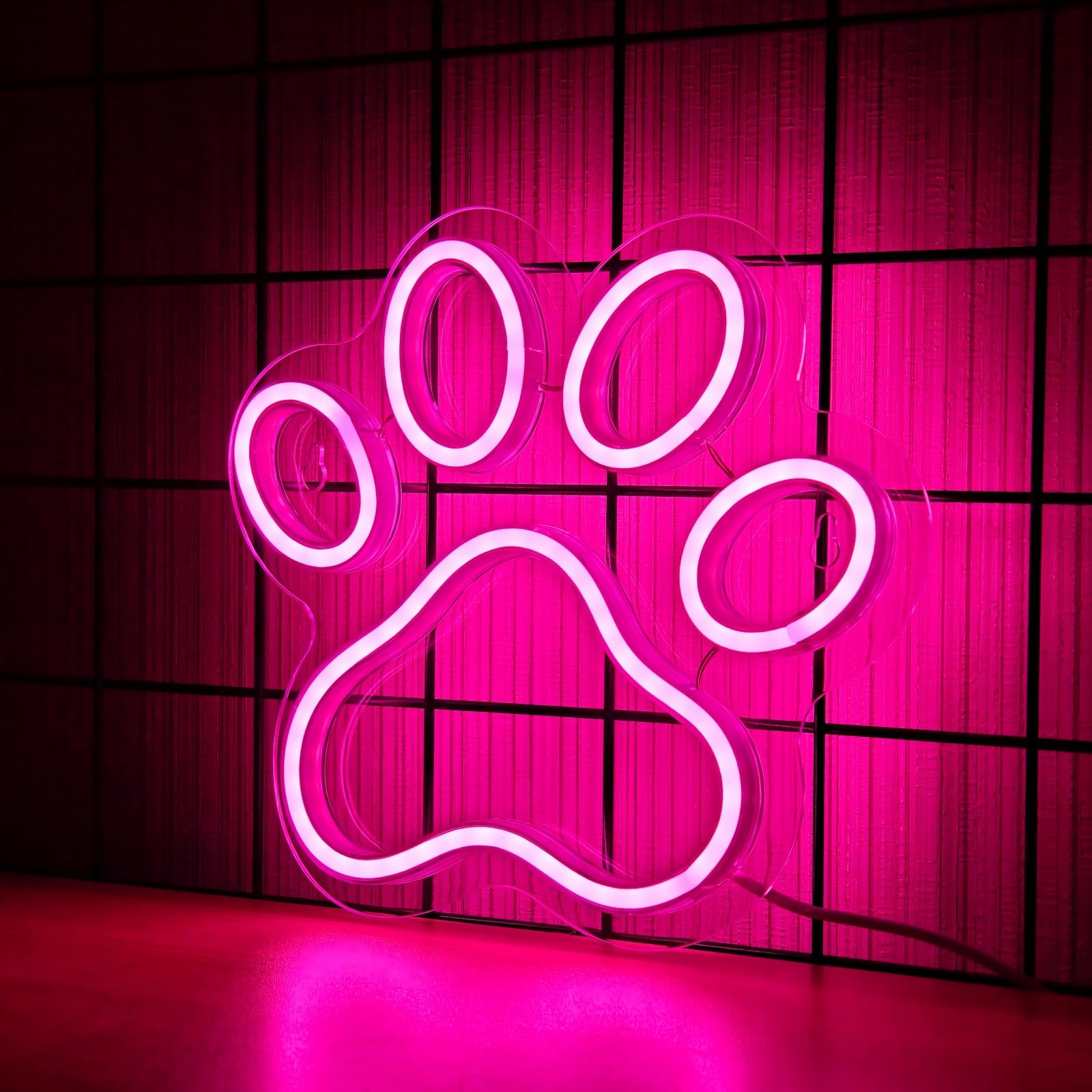 Insegna LED Neon Zampa Canina Parete Dimmerabile - Dettaglio