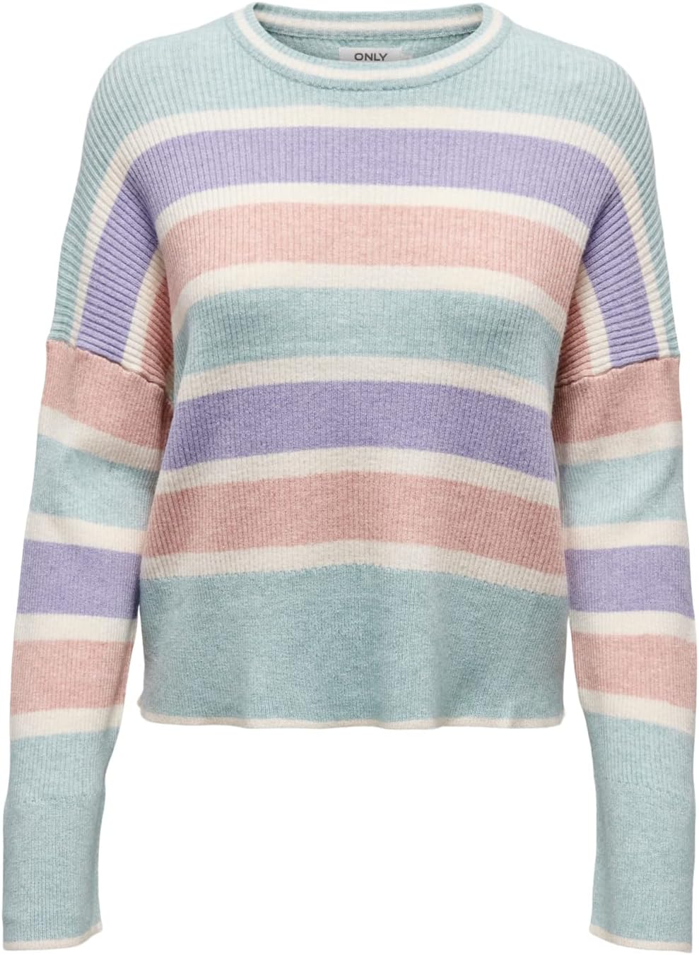 Pull mailles duveteuses manches longues rose fille | La Halle