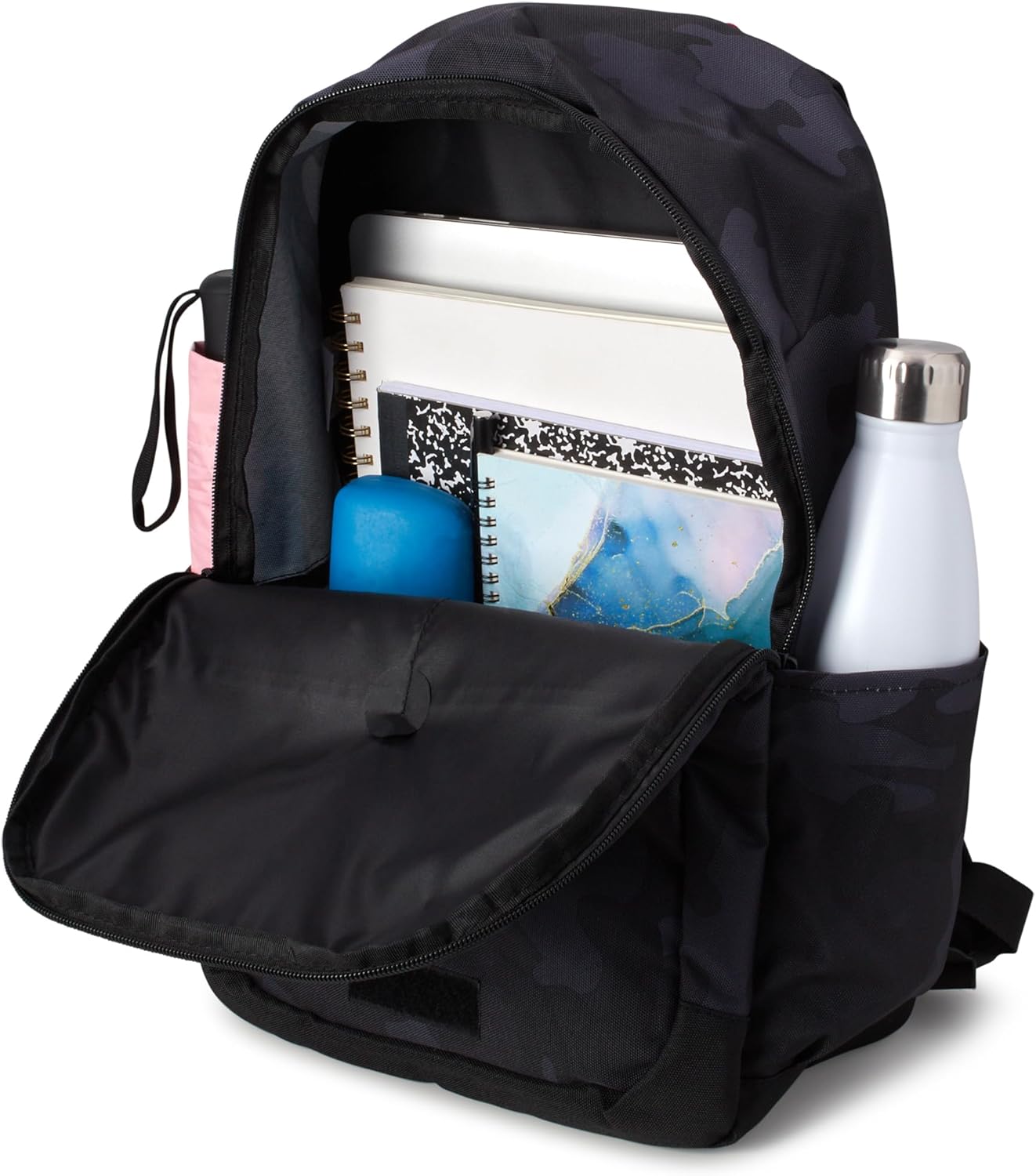 Reebok Girls and Boys Backpack - 2-in-1 Coordinated School Backpack for Girls and Boys with Detachable Lunch Box for Kids, Black Camo