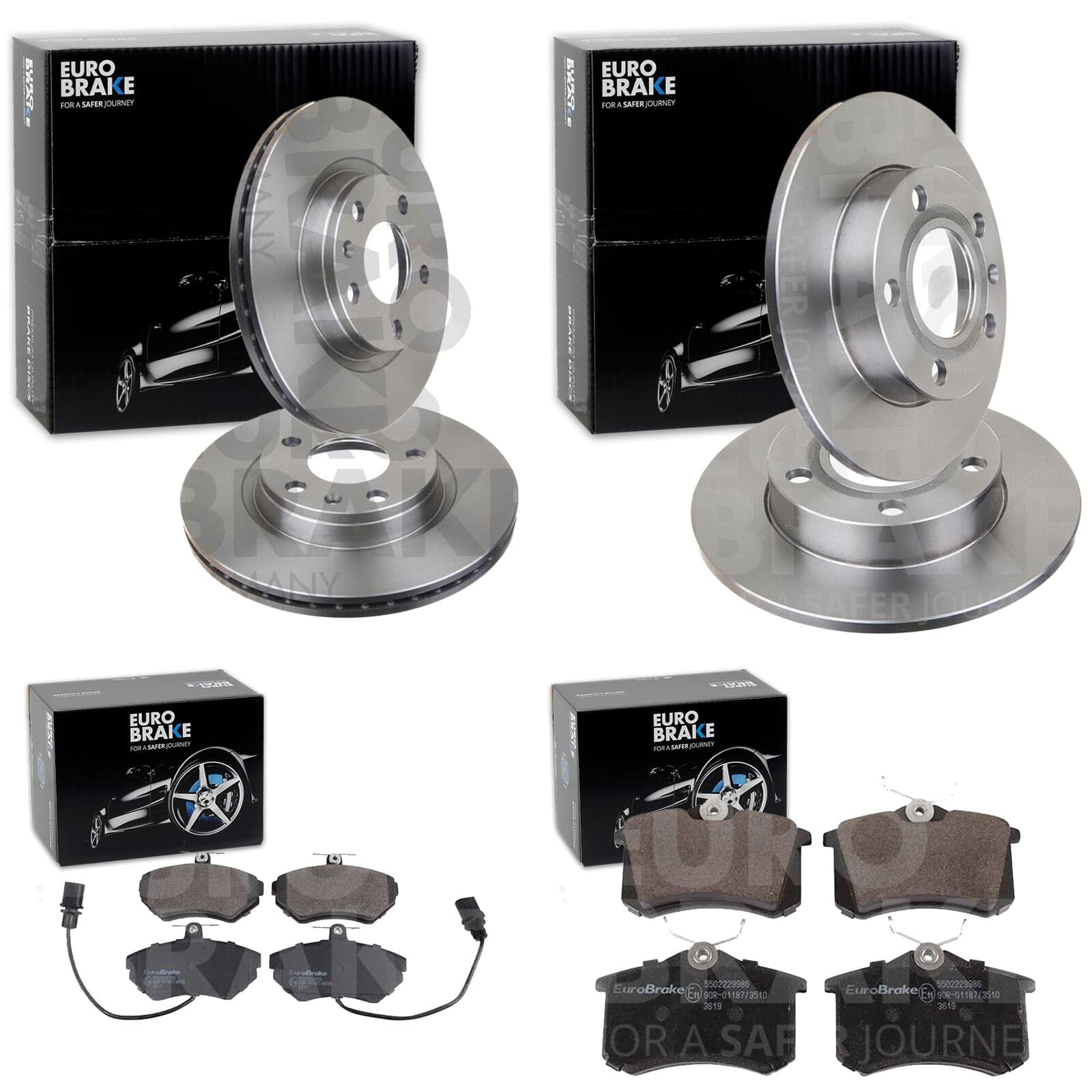 Eurobrake Bremsscheiben + Beläge vorne+hinten