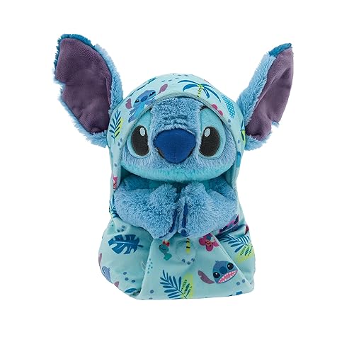 Disney Store Unisex-Children Babies Collection: Stitch Plush in Swaddle with Detailed Plush Features - Official Soft Toy - Stuffed Animals for Babies