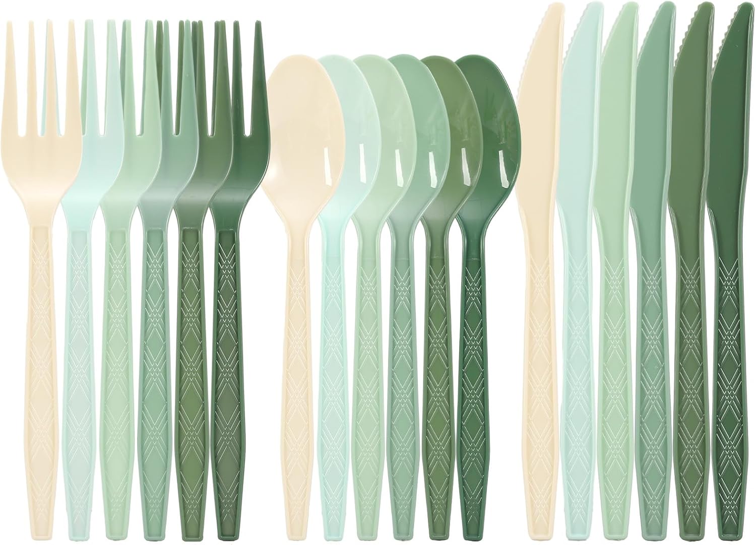 FYSUIMU 360Pcs Sage Green Plastic Silverware Heavy Duty Disposable Cutlery Set Includes Forks Spoons Knives for Wedding Birthday Bridal Baby Shower Party Utensil Supplies