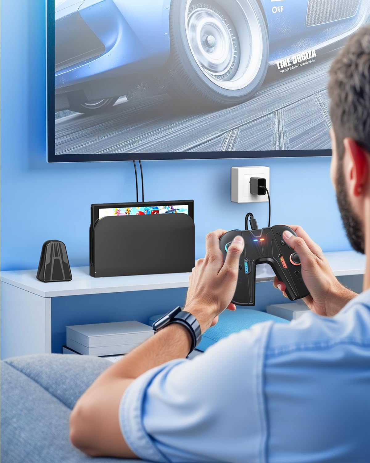 FASTSNAIL Aufladehalterung für Switch 2 für Joy Con 2, ladestation Kompatibel mit Nintendo Switch 2, Zubehör für Switch 2, Griffe mit ständer（Nicht für Switch 2017 und OLED）