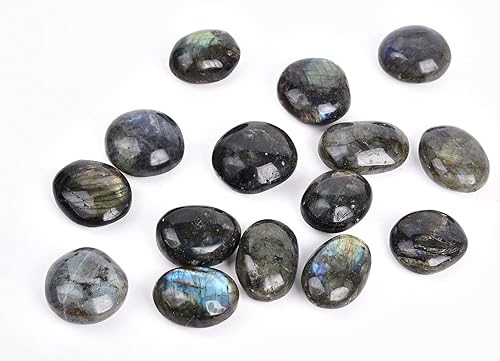 Miniatura 3 de AMOYSTONE 15 piedras de labradorita de preocupación naturales de cristales curativos de palmera, pequeños chakras, cristal de bolsillo de cristal