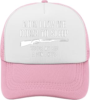 Now I Lay Me Down to Sleep Beside My Bed A Gun I Keep Snapback Hat Mens Fashion Golf Trucker Cap