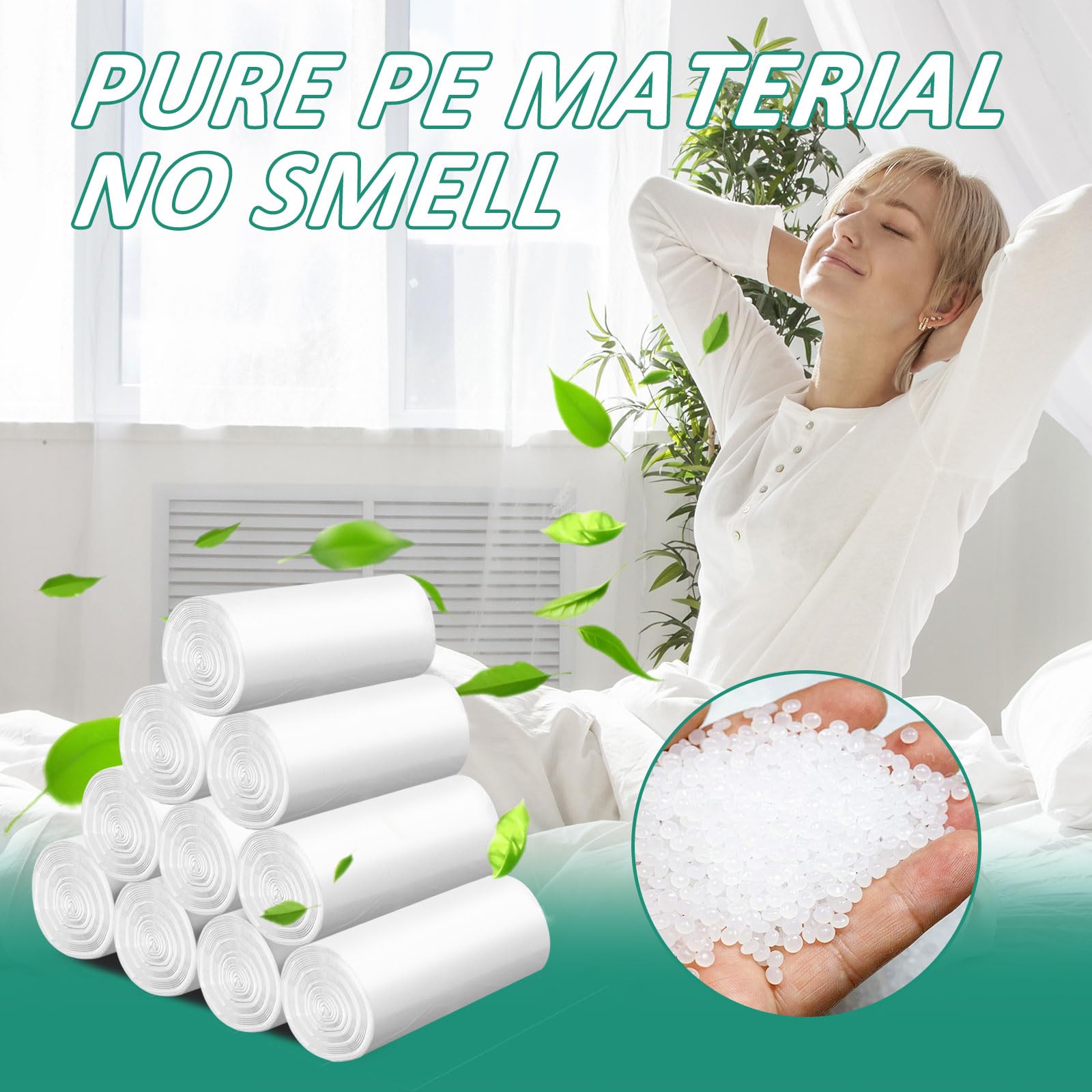 220 bolsas de basura de 4 galones, bolsas de basura blancas, bolsas de basura pequeñas para cubo de baño, bolsas de basura pequeñas blancas de 4 galones, bolsa de basura sin perfume