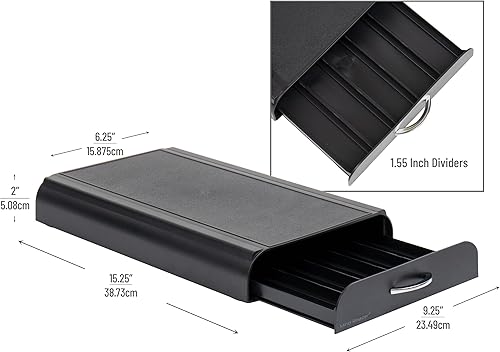 Miniatura 3 de Mind Reader Nespresso Compatible Capsule Drawer, Countertop Organizer, Coffee Pod Holder, Storage, 9.25"L x 15"W x 2"H, Black