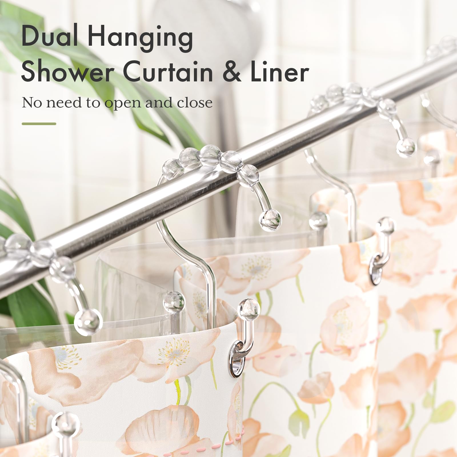 12 Pack Shower Curtain Rings Plastic Curtain O Rings Hook Glide Easily On Bathroom Shower Rod White
