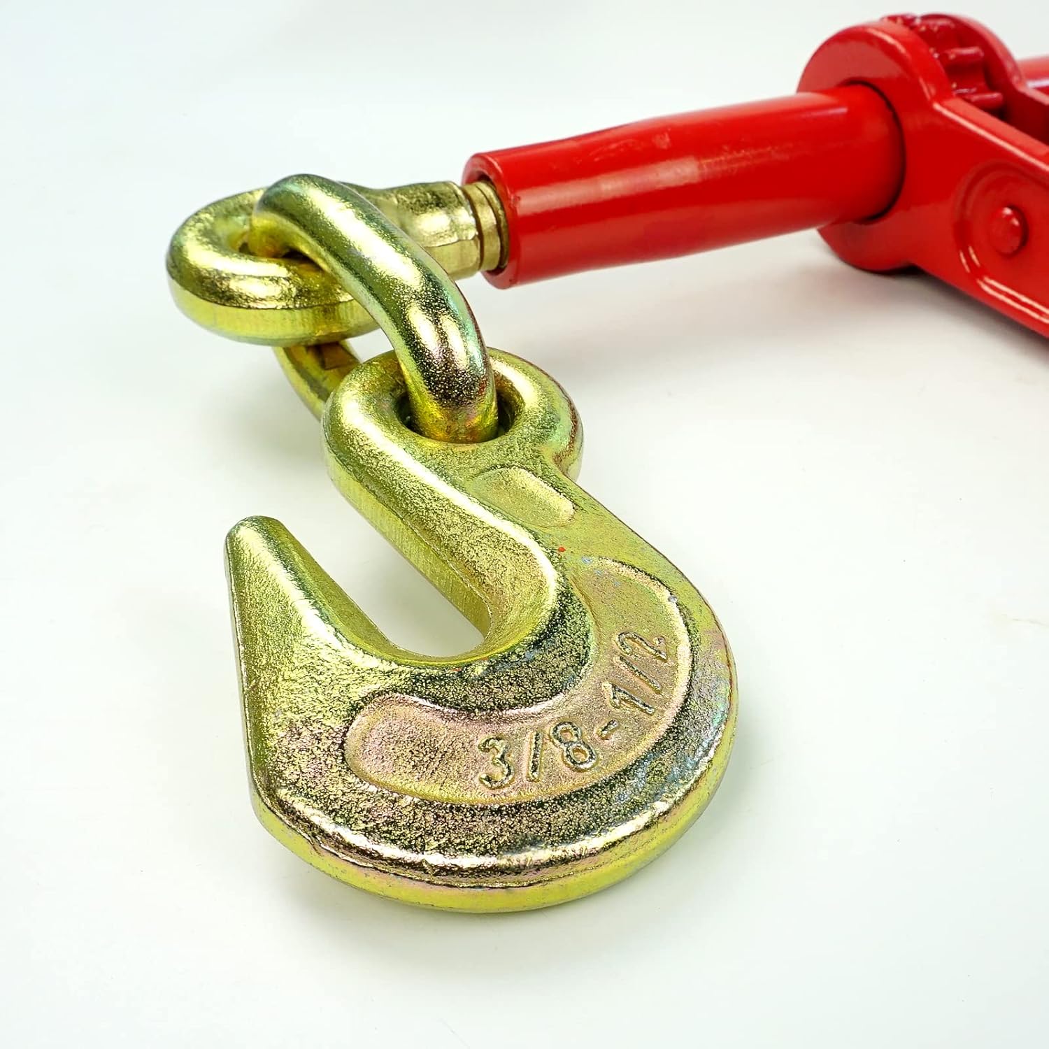 3/8"-1/2" Ratchet Load Binders, Drop Forged Ratchet Type Load Binders with 9,200Lbs, Use with 3/8 inch. G70 or 1/2 inch. G43 Transport Chain,Tie Down Heavy Loads to A Truck or Flatbed Trailer