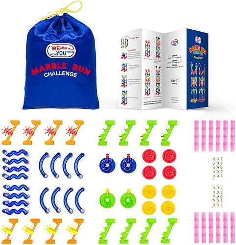 Miniatura 3 de Marble Run Coaster Toy Challenge - Juego de construcción para niños Torre de rieles dobles para familiares y amigos 122 piezas ensambladas