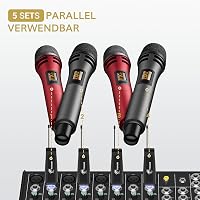 TONOR TW310 Vezeték Nélküli Mikrofon Vevőegységgel - Piros Kézi Dinamikus Mikrofon Karaoke, Rendezvény, Előadás Hangosításhoz, 5 Csatornával 8
