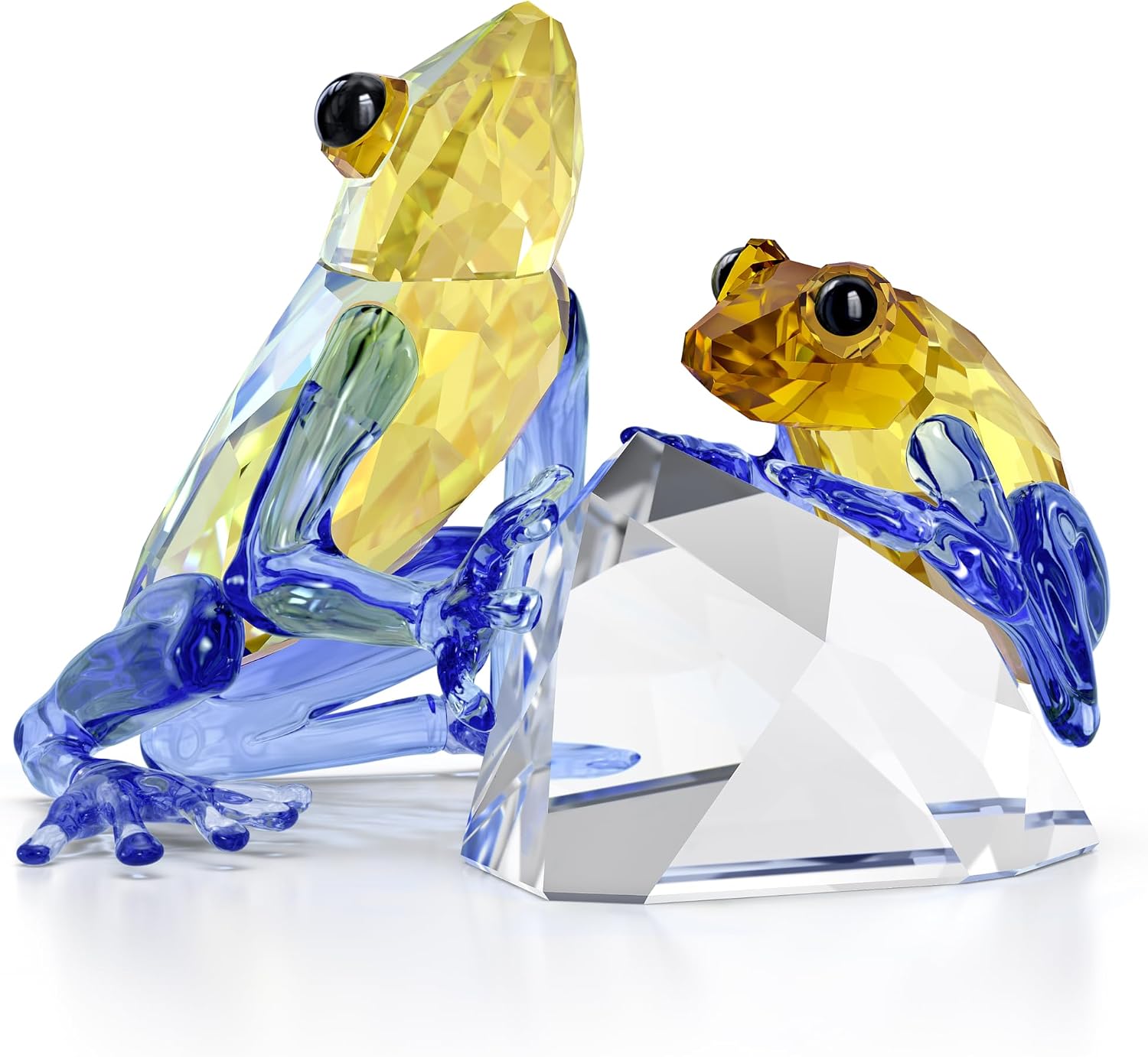 Swarovski Idyllia Frog and Tadpole Collection Crystal Sculpture Multi-Colored