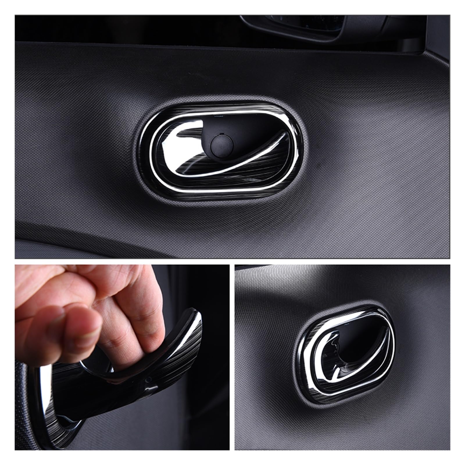 Maniglia Interna Coperchio Vaschetta Interna in Acciaio Inossidabile per Fortwo per Forfour 453 Maniglia Dell'auto Adesivi per Auto Accessori Decorazione(Door Handle Silver-2)