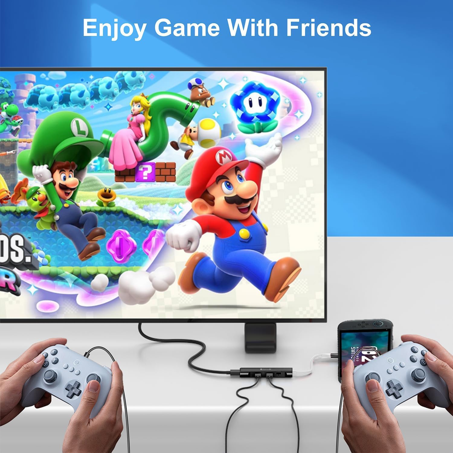 RREAKA Switch Dock für Nintendo Switch 2/1/OLED, 4-in-1 TV Adapter mit 4K60Hz HDMI, USB 3.0, 100W Typ-C Laden, Tragbare Dockingstation für Reisen, Samsung Dex, MacBook