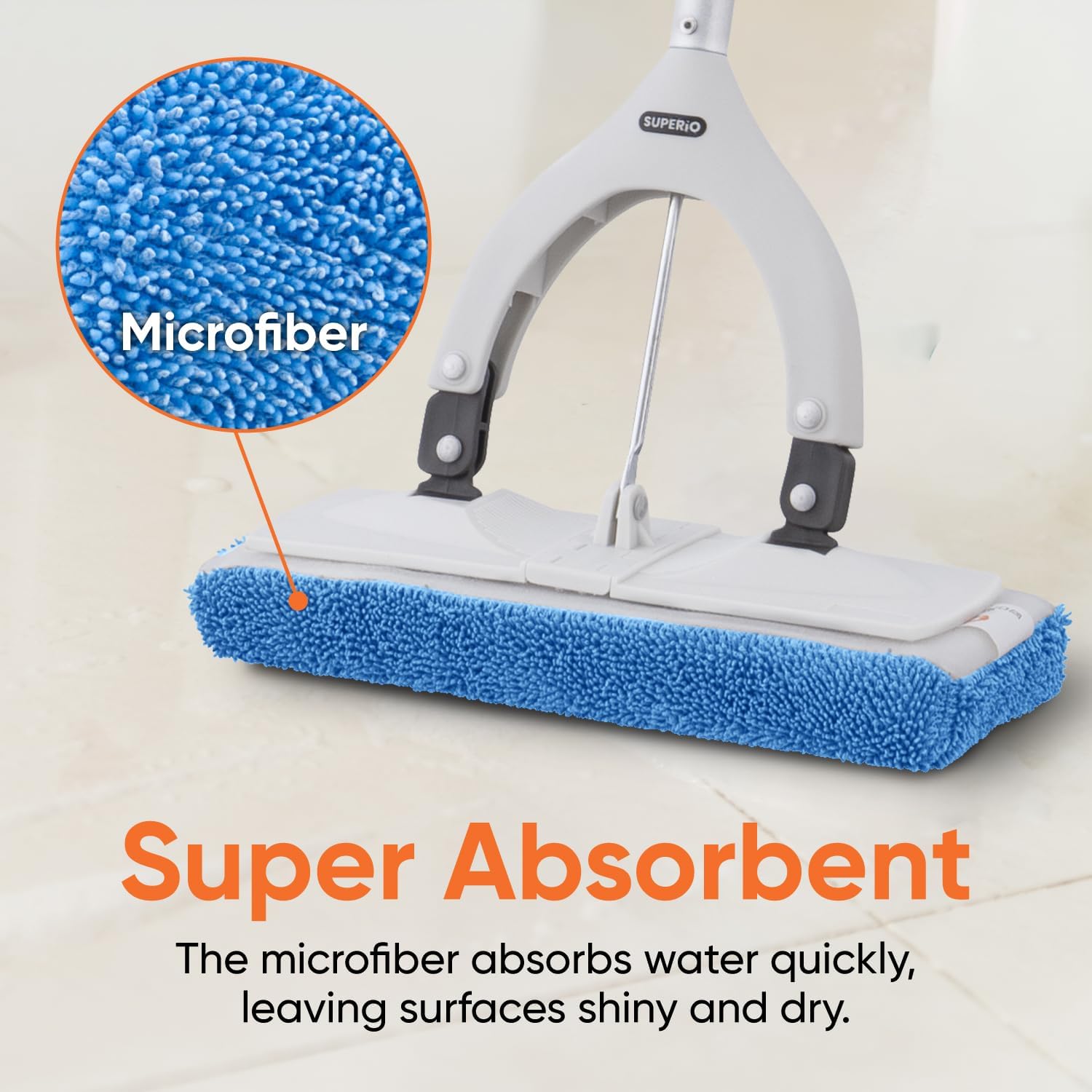 Superio Microfiber Mop Head Replacement for Self-Wring Miracle Mop - 1-Pack Cleaning Pad Refill and Extra Microfiber Mop Refill Pad image 4