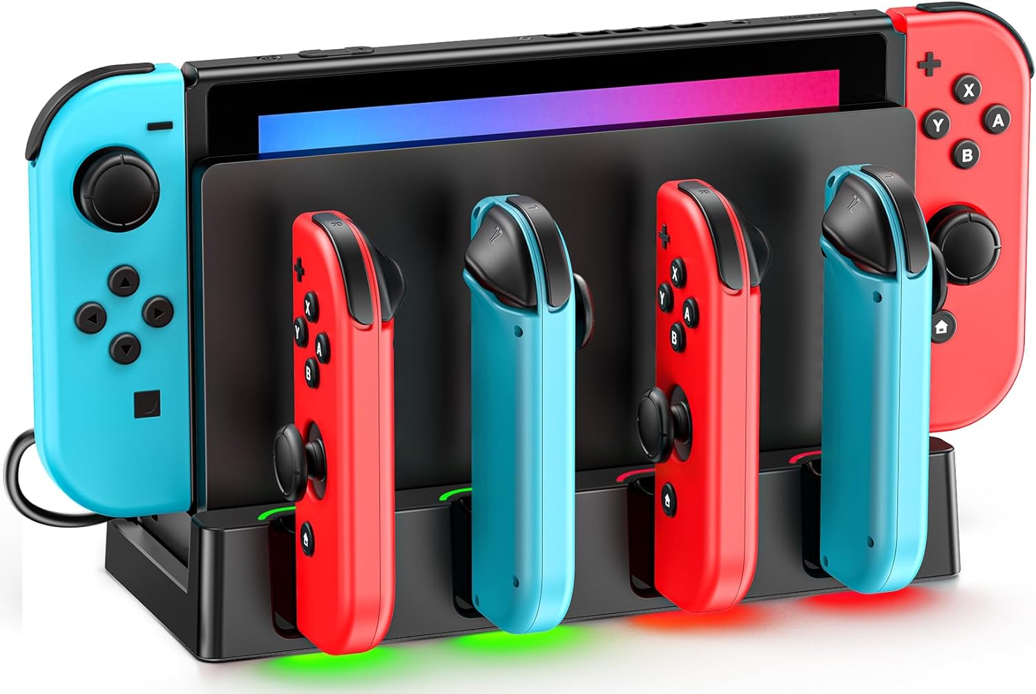 Switch Charging Dock Station with Charging Cable for Nintendo & OLED Game Console, Joycon Charging Dock for Switch, Must Have Joycon Controller Charger Accessories