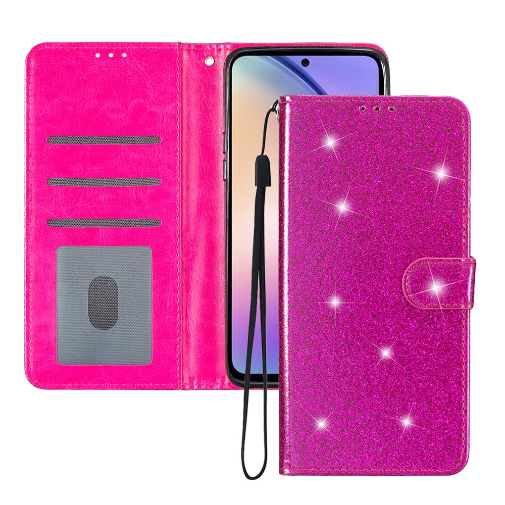 Custodia Portafoglio Con Rombo Glitter Per Xiaomi Redmi Note 12 5G – Flip Magnetico Rosa Oro
