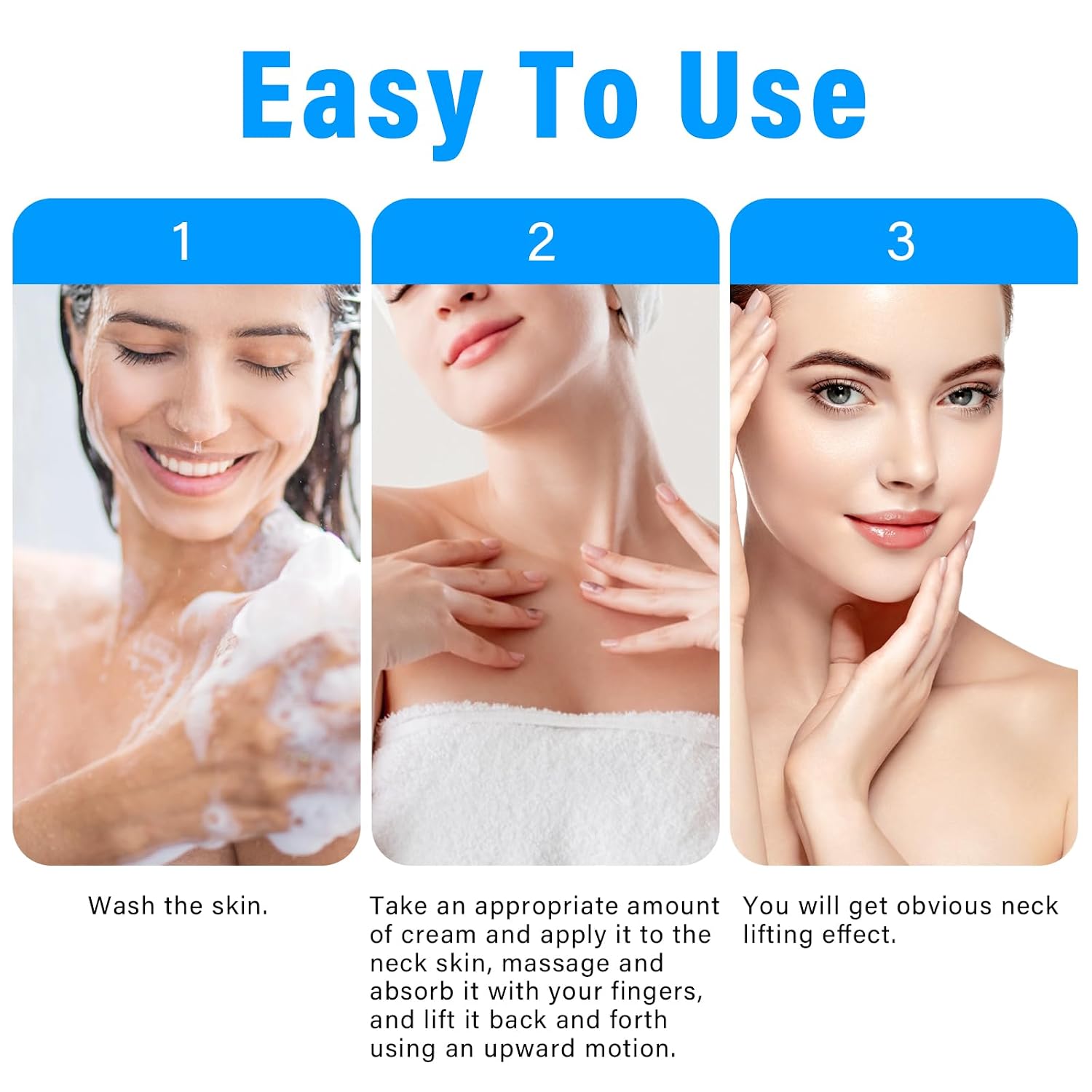 NaturePlus Neck Firming Cream, Day & Night Moisturizer for Neck, Peptide-Infused Cream, Suitable for All Skin Types, 60ml
