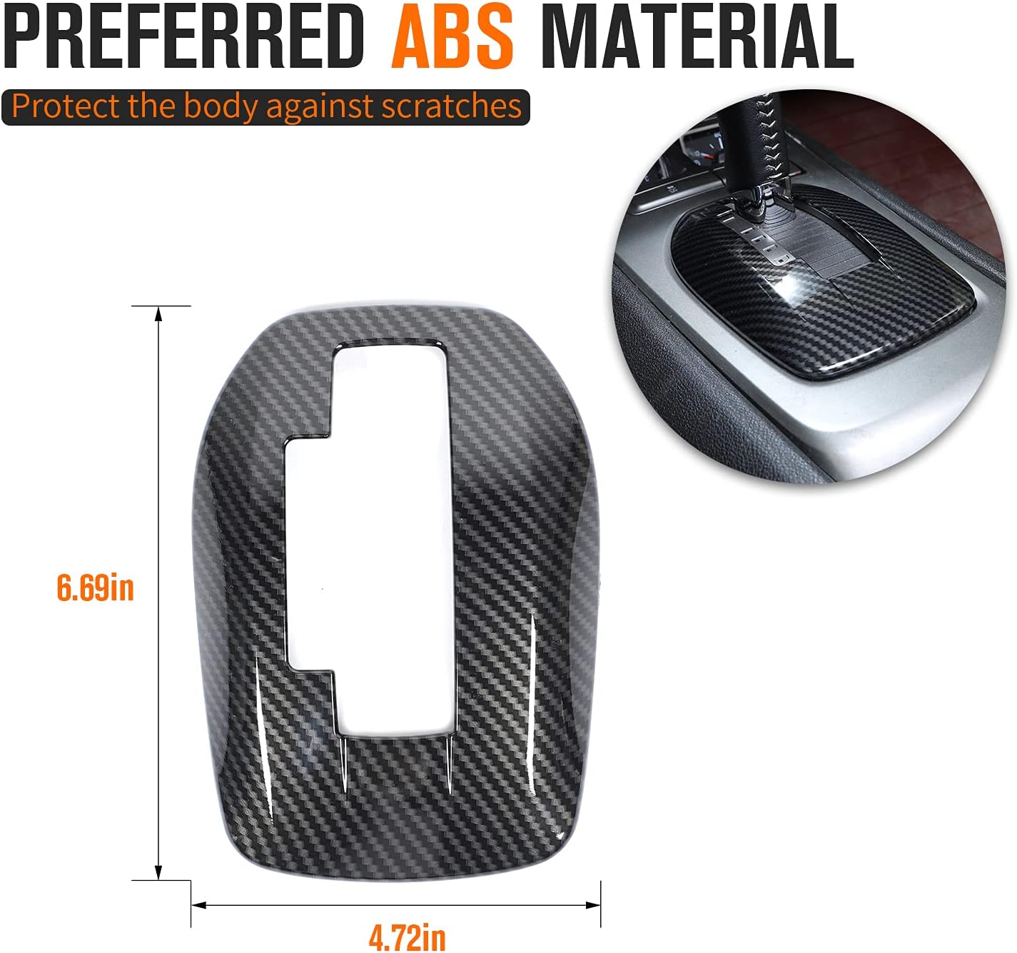 JeCar Carbon Fiber Gear Shift Panel Cover Trim Interior Accessories for 2010-2015 Chevrolet Chevy Camaro