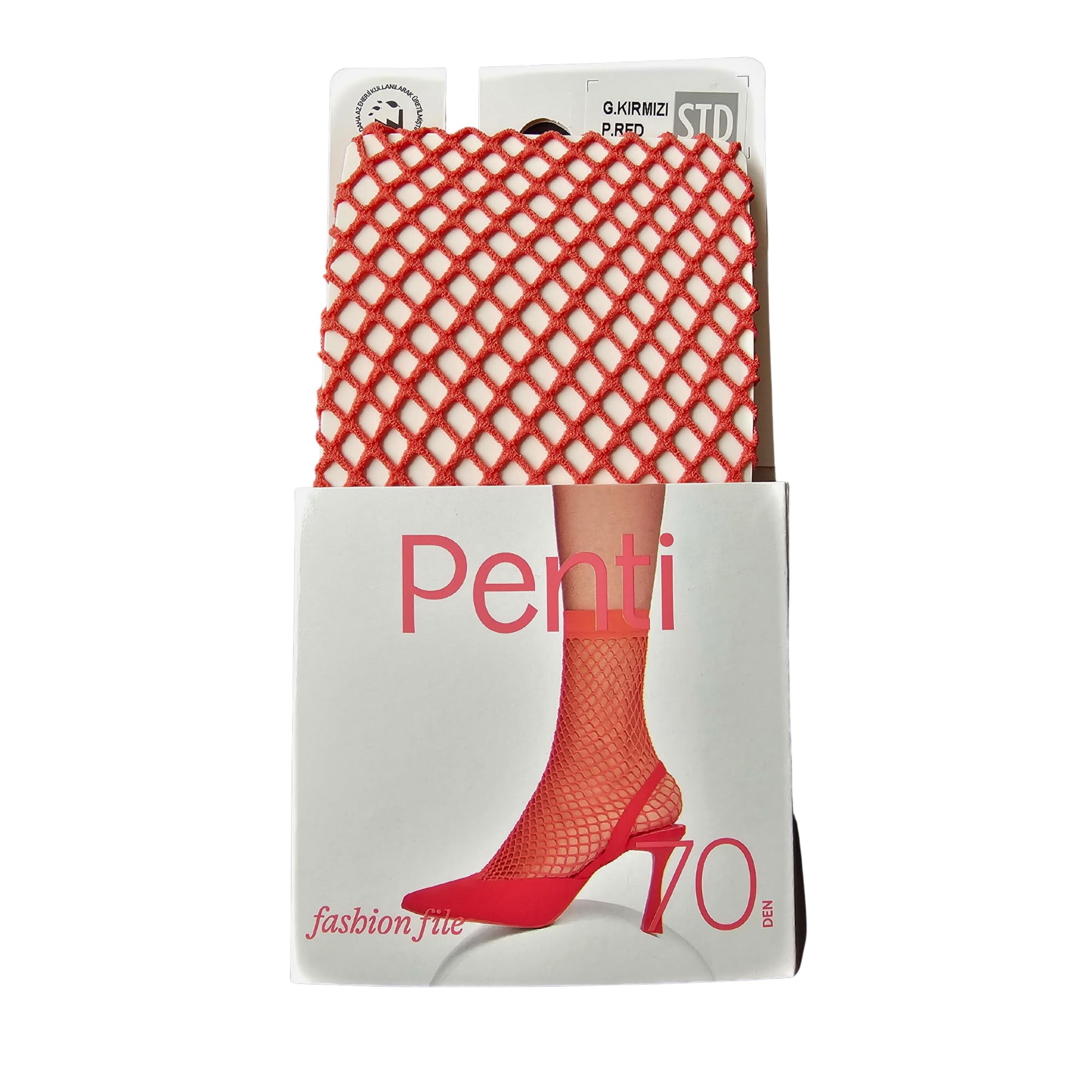 Penti Women's Orange Classic Fashion Ankle High Fishnet Designer Sexy Pop Sock | Black Skin Color | One Size Fits All | (Orange)