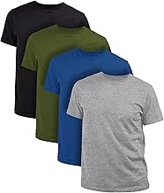 Basic Treasure Pack of 4 Men's T-Shirts in 100% Cotton, Sizes M to 3XL (White, Black, Grey, Navy Blue, Multicolor)