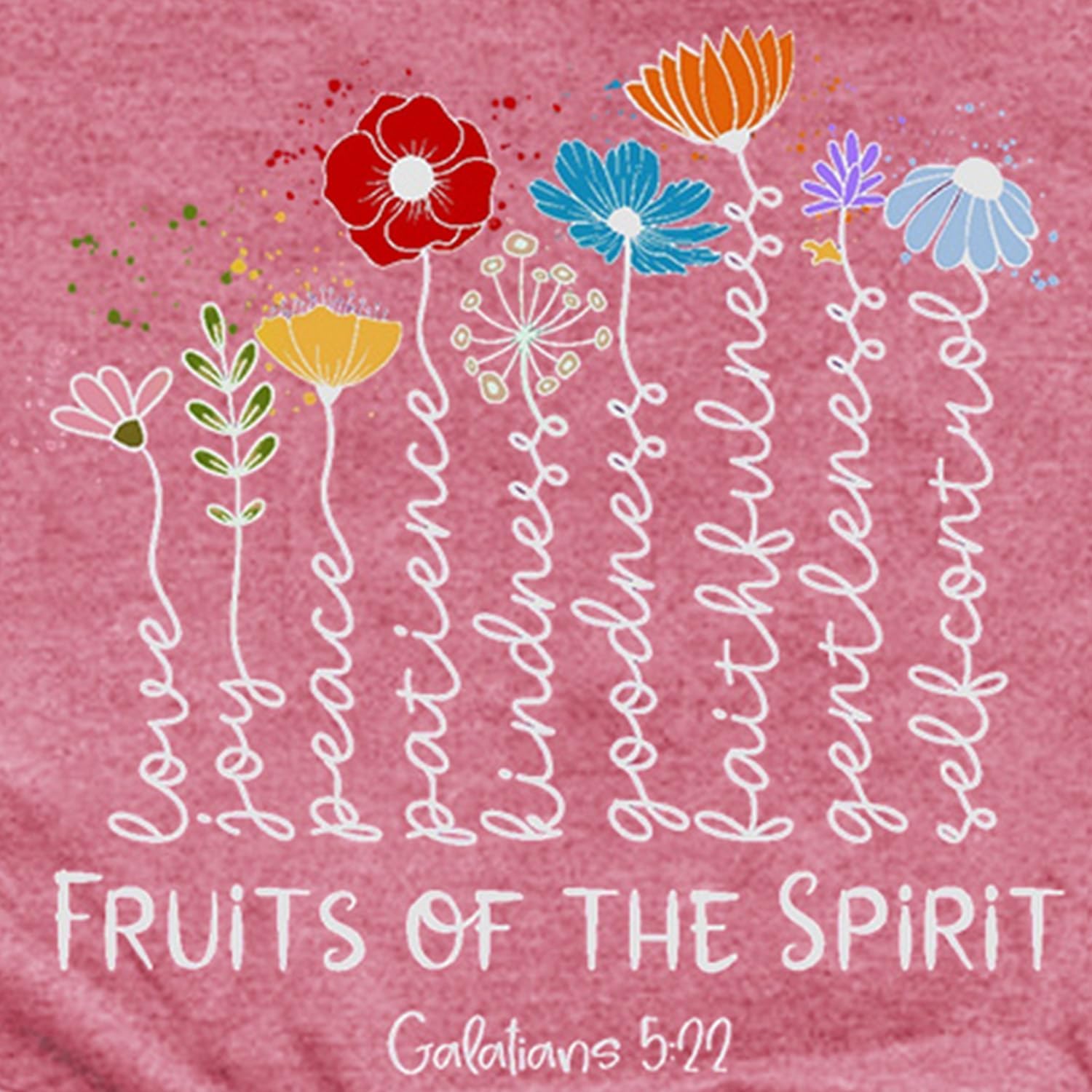 Womens Christian Shirt Fruits of The Spirit T-Shirt Inspirational Faith-Based Bible Verse Tee - Image 6