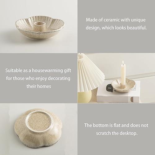 Miniatura 7 de Ceramic Candlestick Holder， Candle Holder for Taper Candles,Incense, Santo Palo, Halloween Christmas Wedding Parties, Dining Room Home Decoration