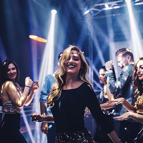 Miniatura 2 de YARNOW Diadema de corona de flores LED, 10 unidades, guirnalda luminosa, diadema de hada, juguete de plástico, coronas de flores luminosas