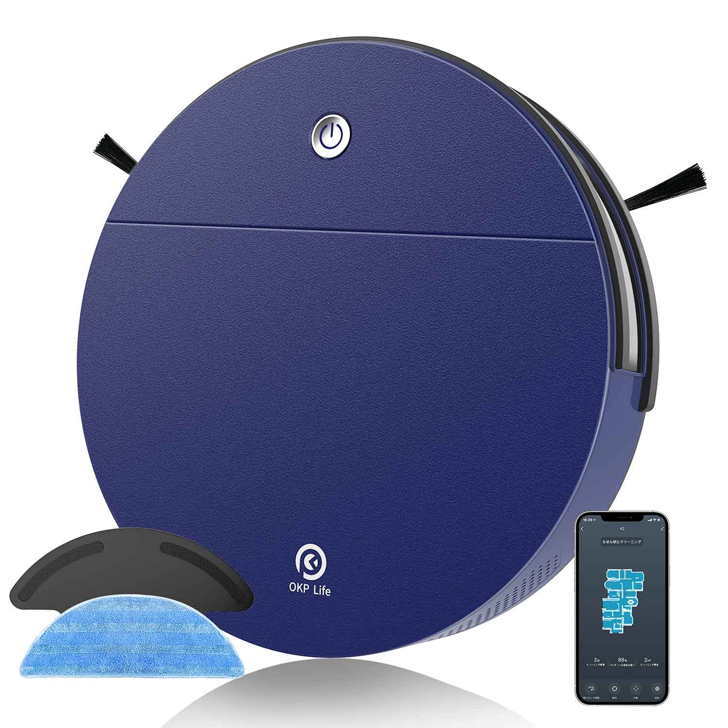 OKP Robot Vacuum Cleaner, 2 in 1 Robot Vacuum and Mop with 2000pa Strong Suction,WiFi-Connected and Self-Charging for Pet ...
