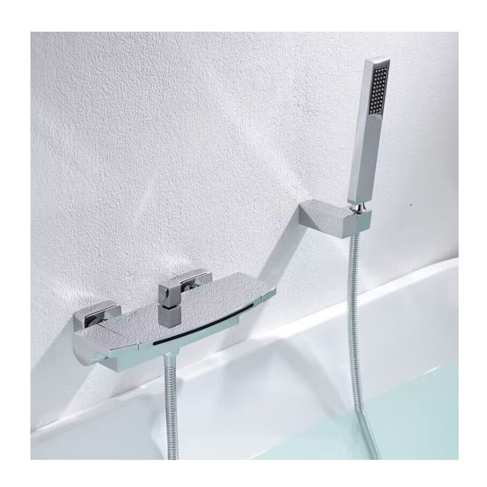 Robinet de baignoire effet cascade avec mitigeur douche mural eau chaude froide