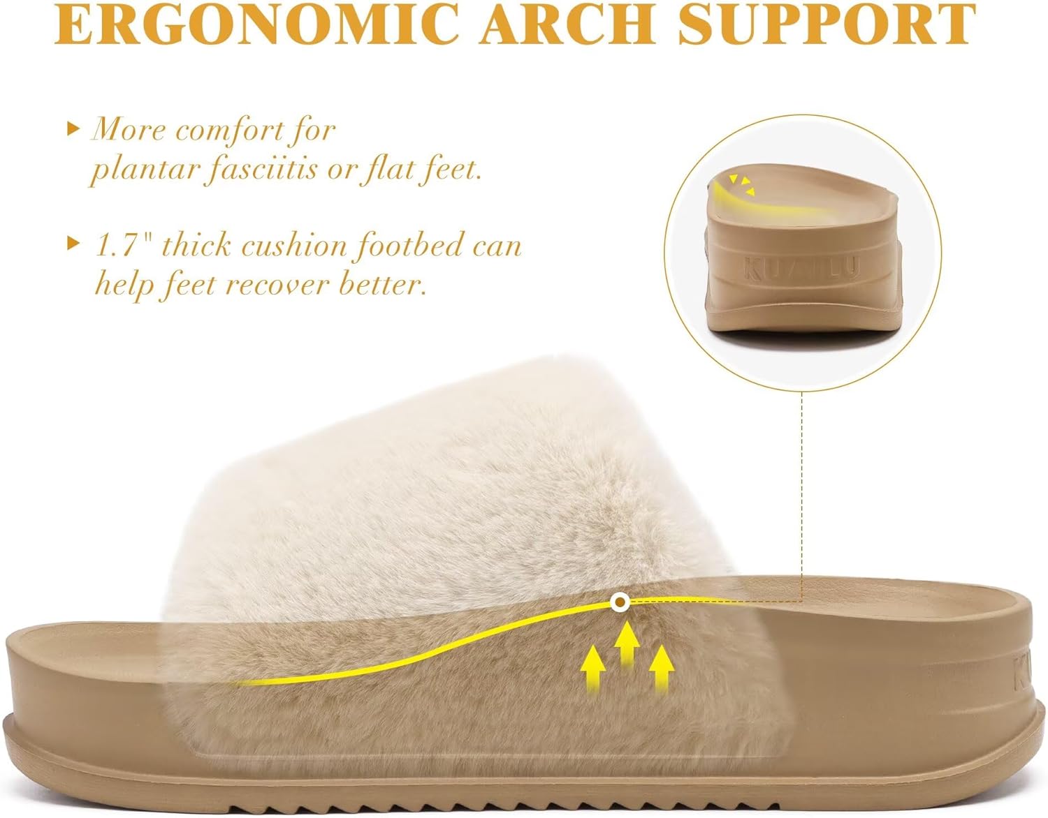 KuaiLu Women's Orthotic Arch Support Slippers - Image 5