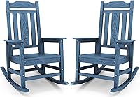 Vista 36 de SERWALL Mecedora de gran tamaño para exteriores, Mecedora de exterior de HDPE, Negra Negro