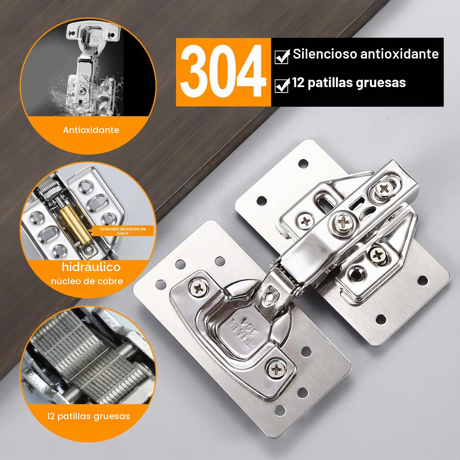 12 Bisagras de Reparación que Incluyen 4 Bisagra y 8 Placa Reparación Bisagra son Adecuadas para Reparar Bisagras Puertas Cocina Bisagras Armario y Otras Cosas